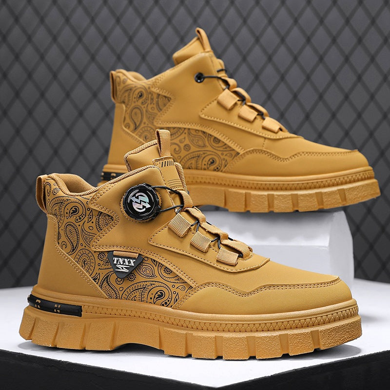 Damen Sneaker High-Top Paisley Muster Schnellschnürsystem