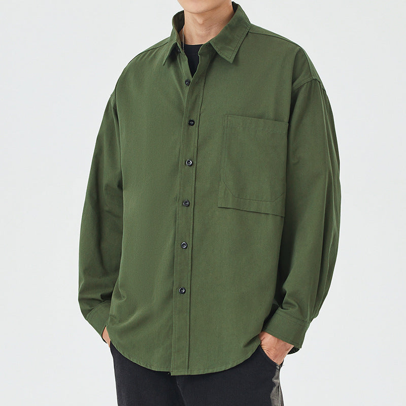 Herren Hemdjacke Lässig Baumwolle mit Brusttasche Modern