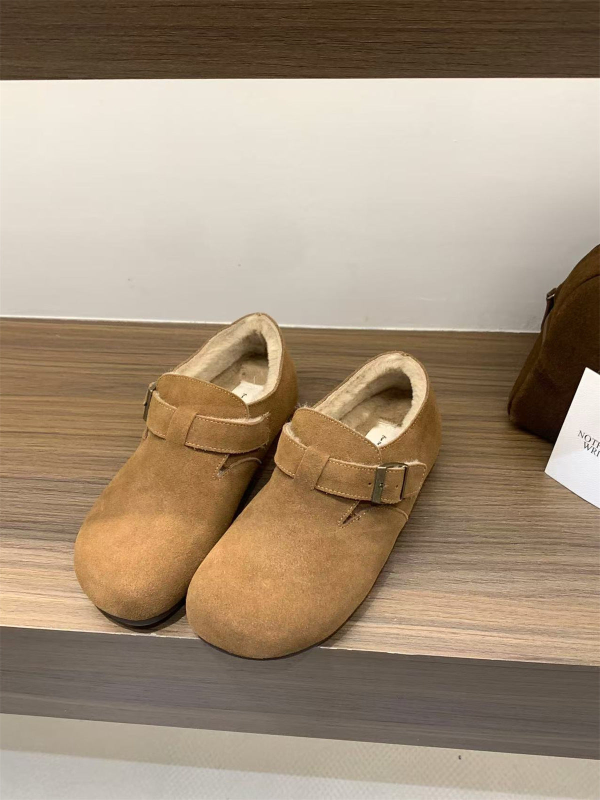 Damen Mokassins Weichleder Schnallenverschluss Modern