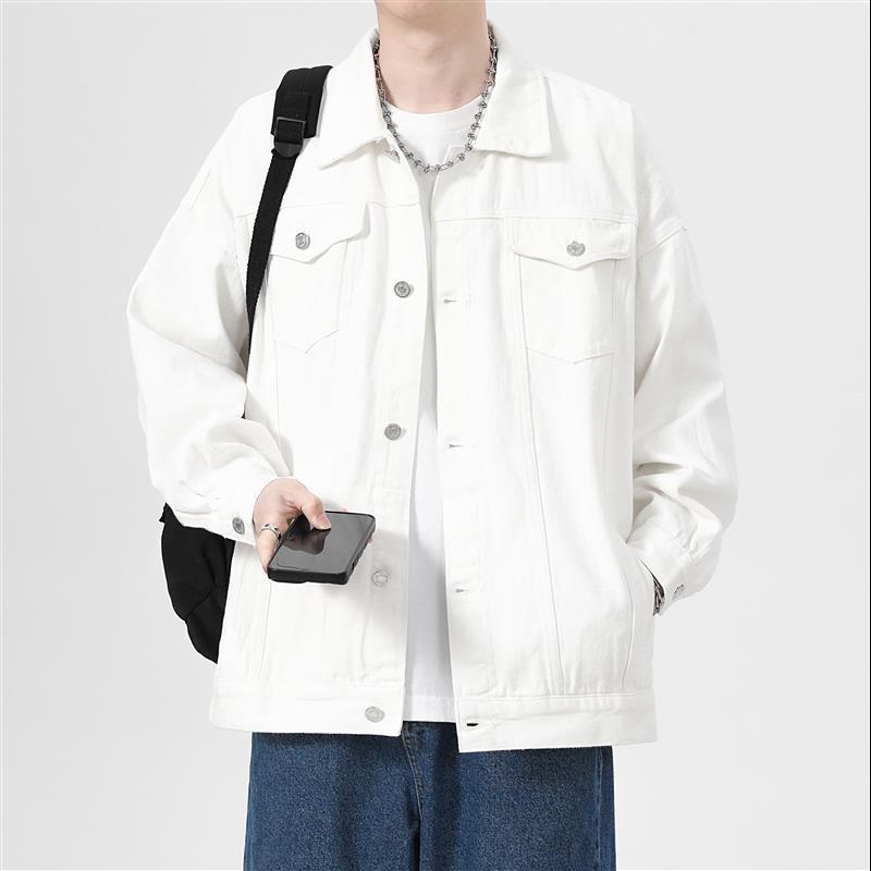 Herren Denimjacke Oversized Lässig mit Brusttaschen