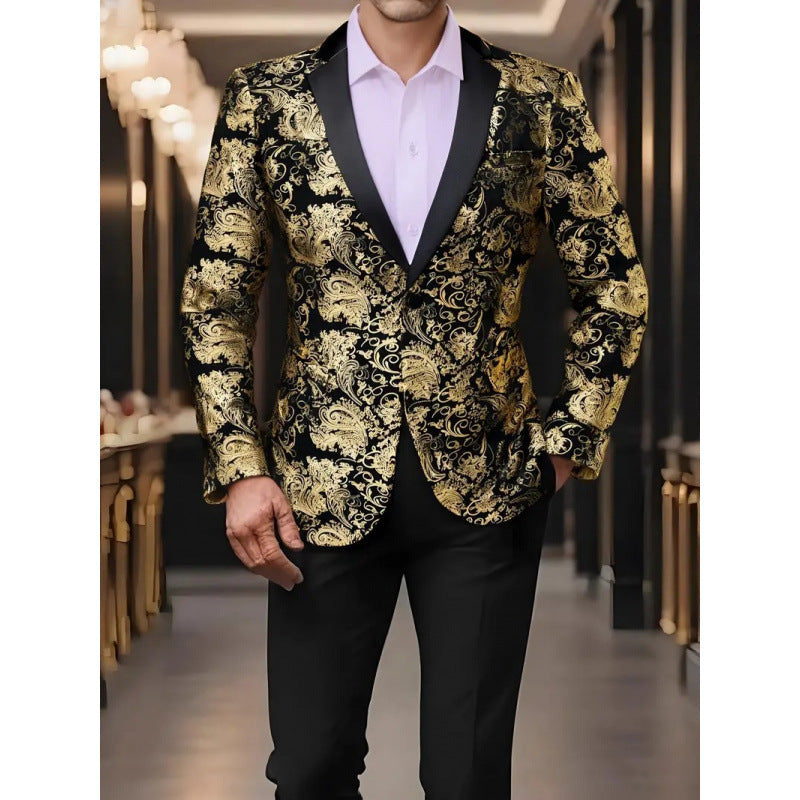 Herren Blazer Smoking Elegant Floral Design