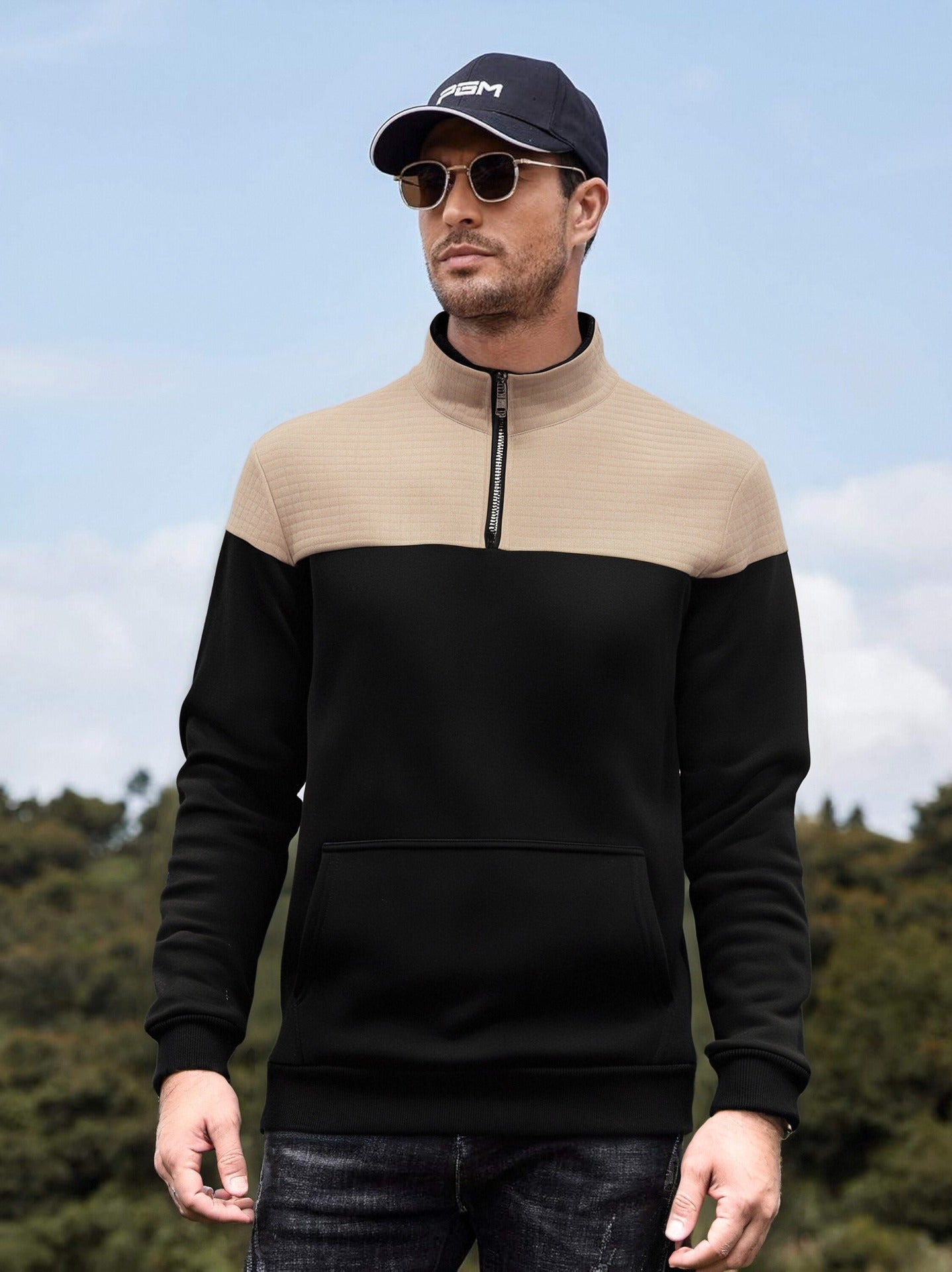 Herren Sweatjacke Funktionell Mit Kängurutasche