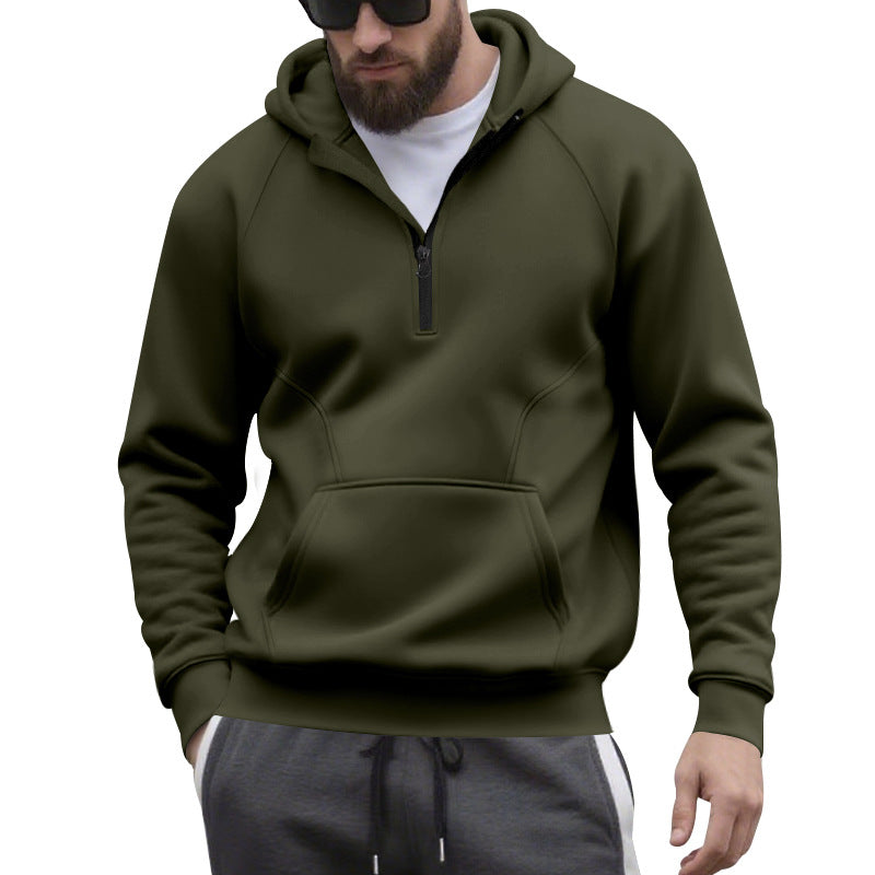 Herren Kapuzensweater Reißverschluss Kängurutasche Sportlich
