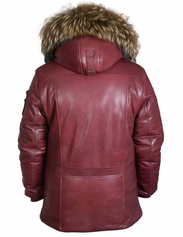 Herren Winterparka Warm Luxus Kunstpelz Kragen