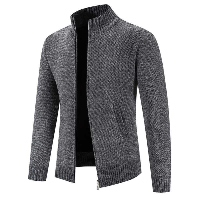Herren Strickjacke Modisch Reißverschluss Kragen