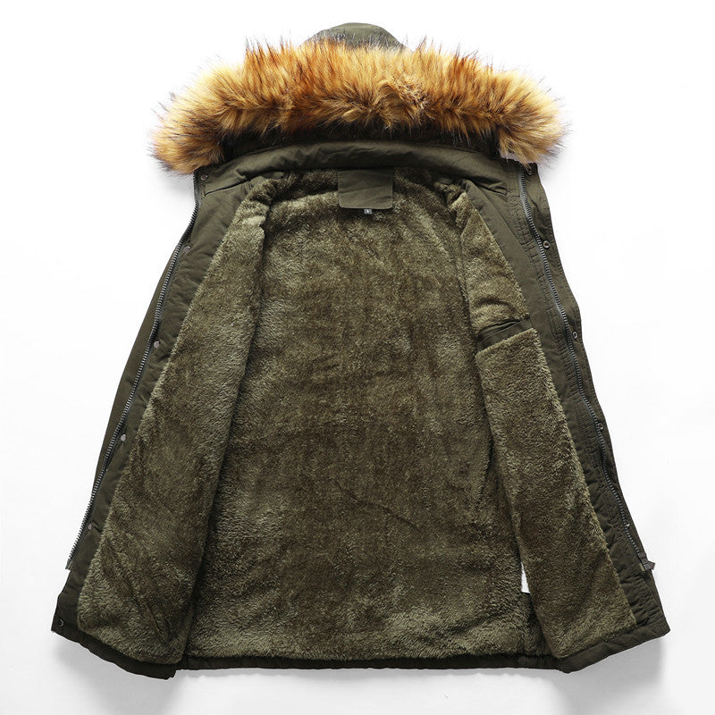 Herren Winterjacke Warm Isoliert Fleece Kapuze