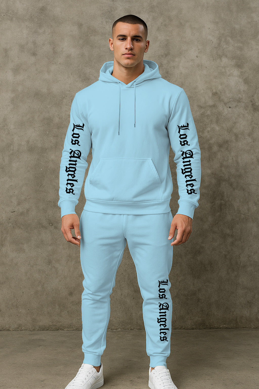Sportlicher Herren Hoodie Jogginganzug Set Grau