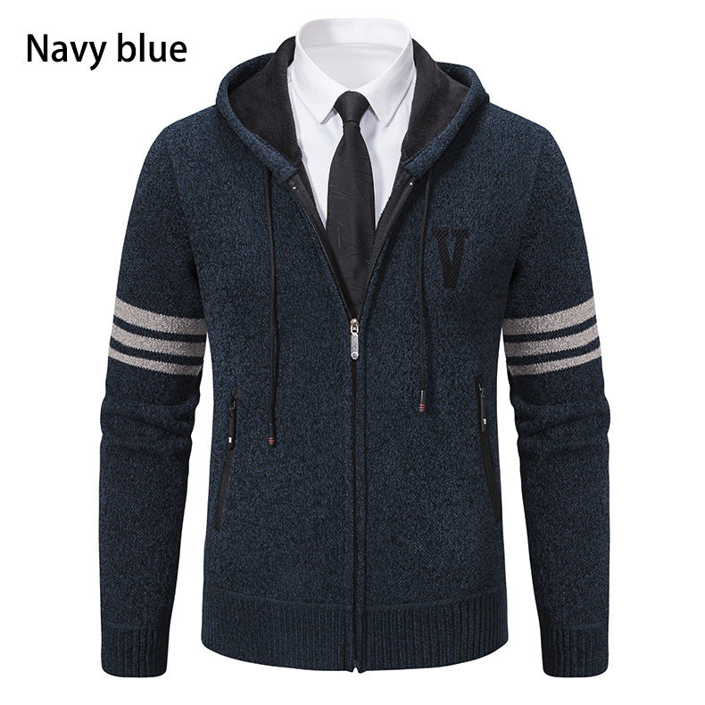 Herren Freizeitjacke Stehkragen Kontraststreifen Modern