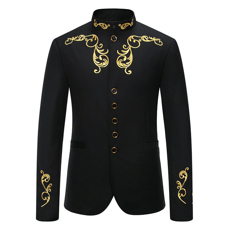 Herren Blazer Modern mit Stickerei Schlank