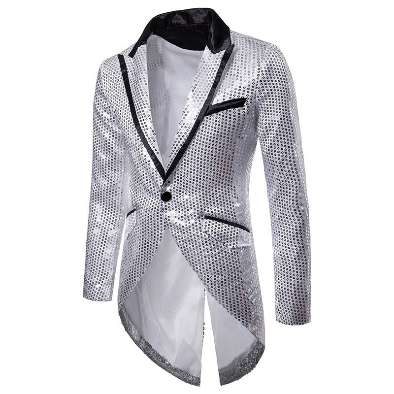 Herren Blazer Elegant Pailletten Luxus Schnitt Modern