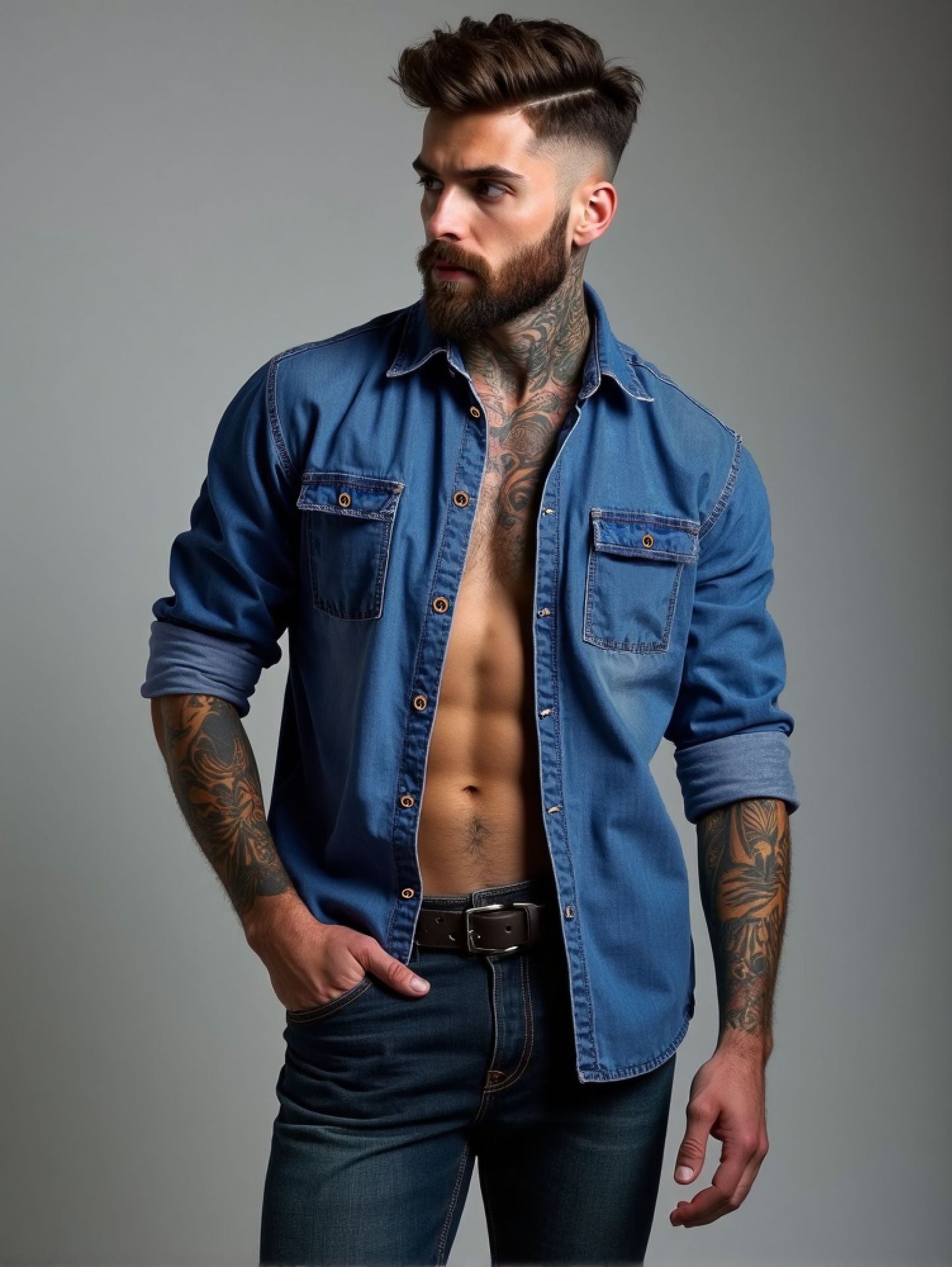 Bequemes Herren Baumwoll Hemd Casual Modern