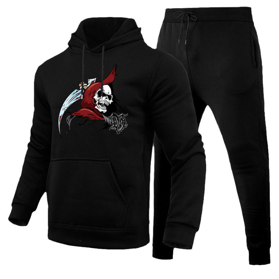 Herren Sportset Hoodie Jogginghose Set Grau Komfort