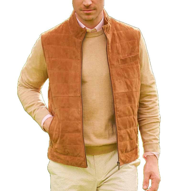 Lederweste Herren Wildleder mit vielen Taschen