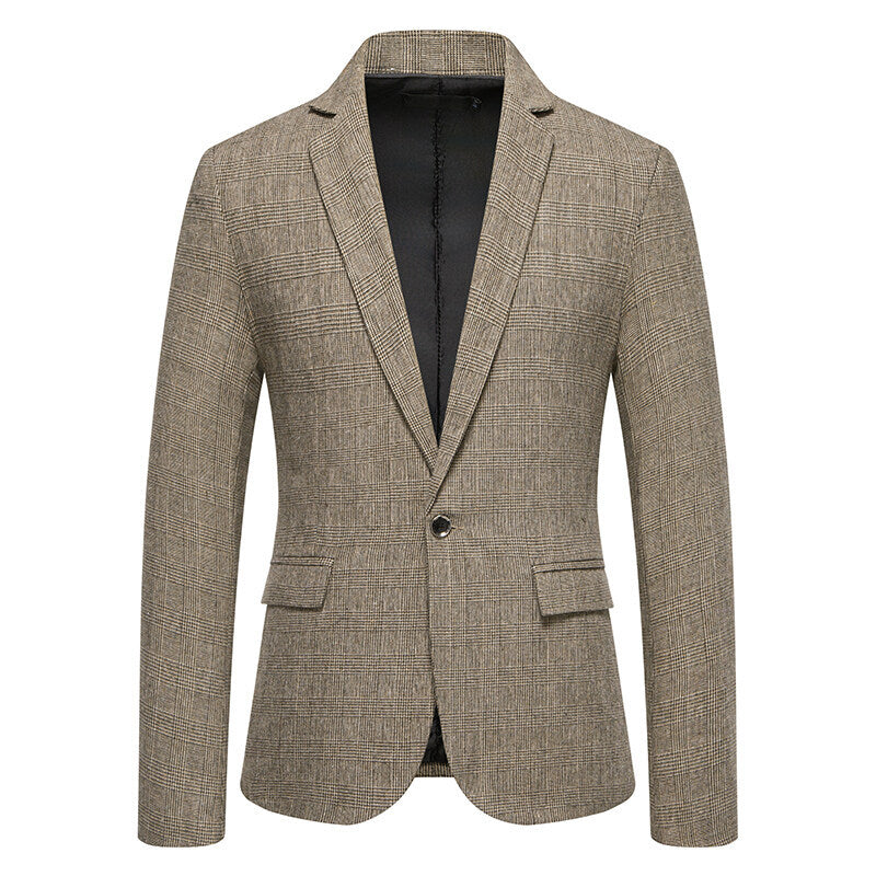 Herren Blazer Slim Fit mit Karomuster Elegant