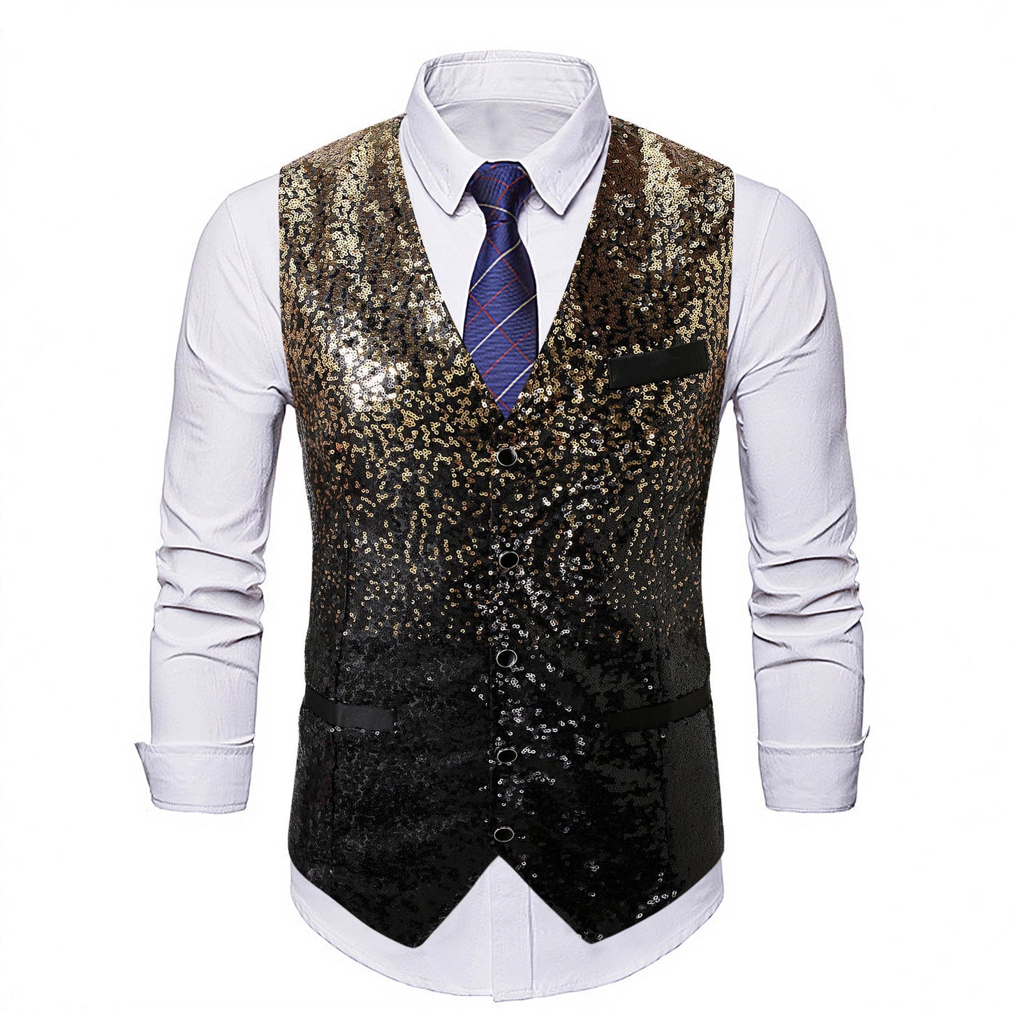 Herren Paillettenweste Glamour Partyjacke