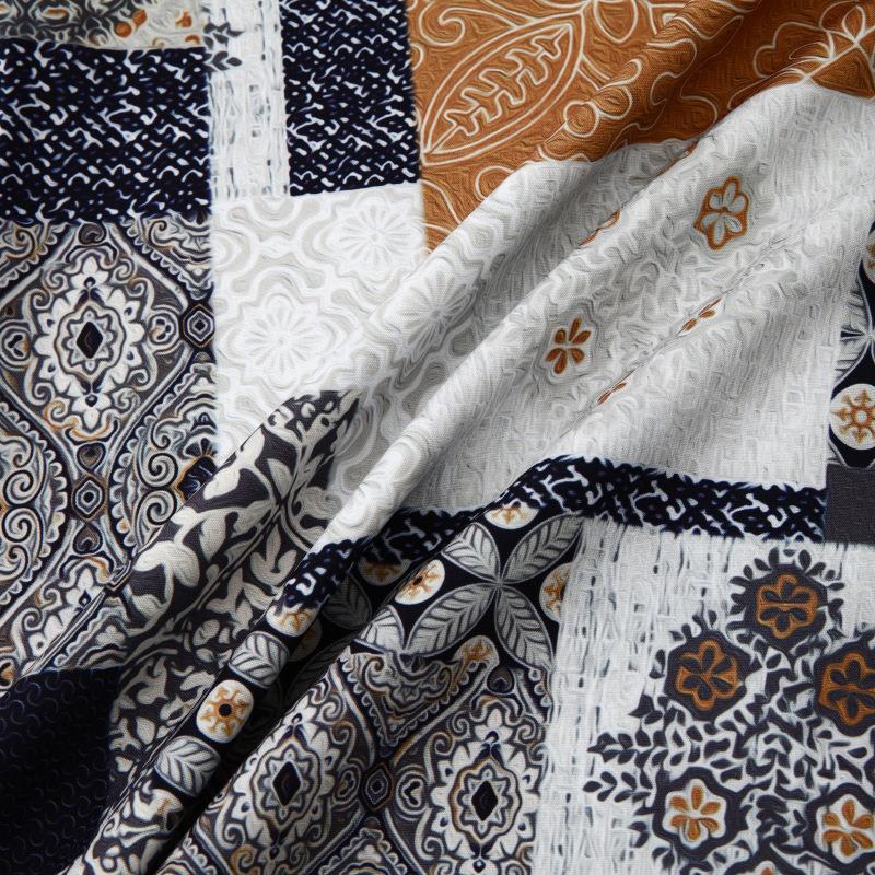 Männer Kurzarmhemd Patchwork Design mit Brusttasche