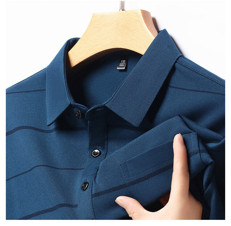 Herren Poloshirt Kurzarm Streifenmuster Elegant Modern