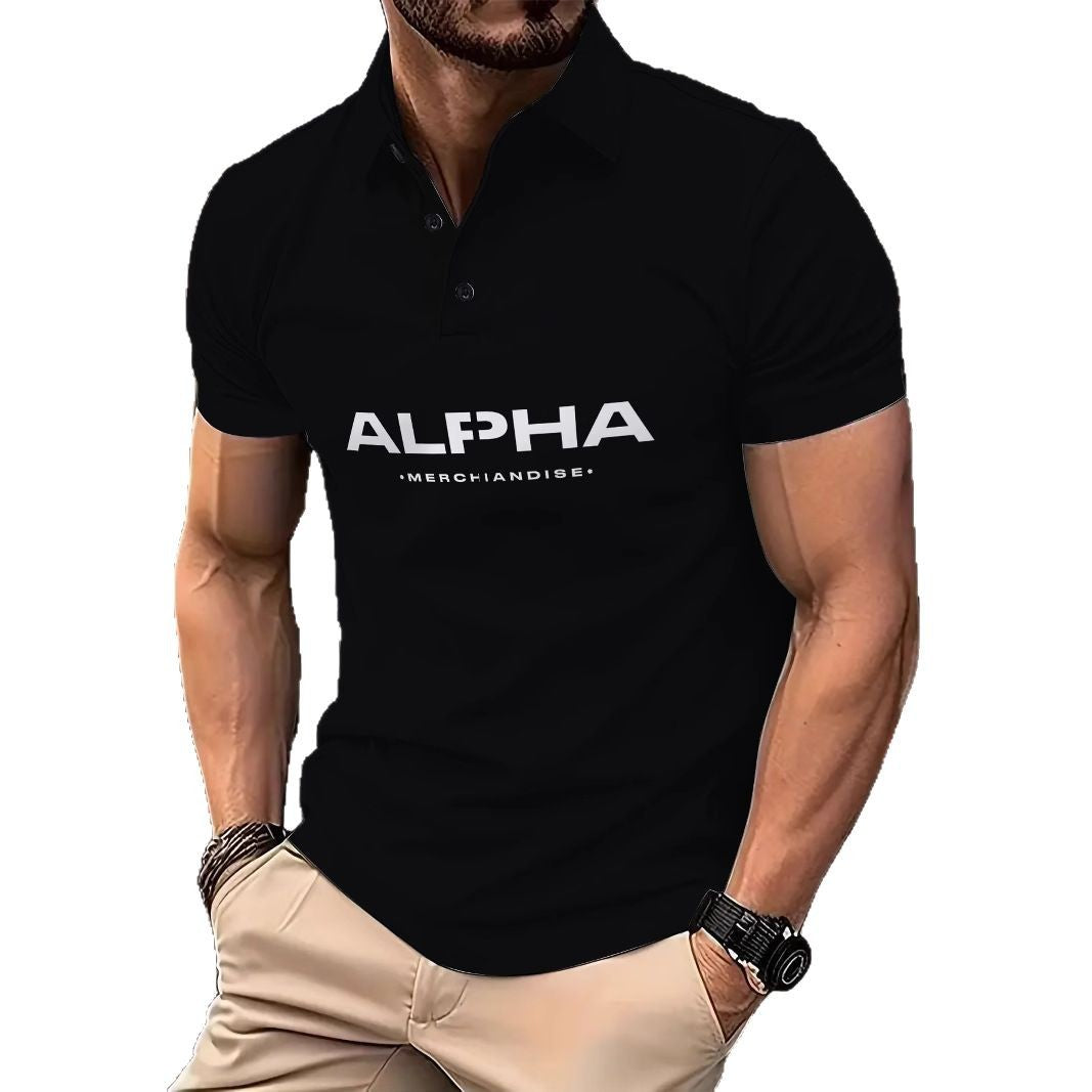 Herren Poloshirt Modern Grafiklogo Sportlich