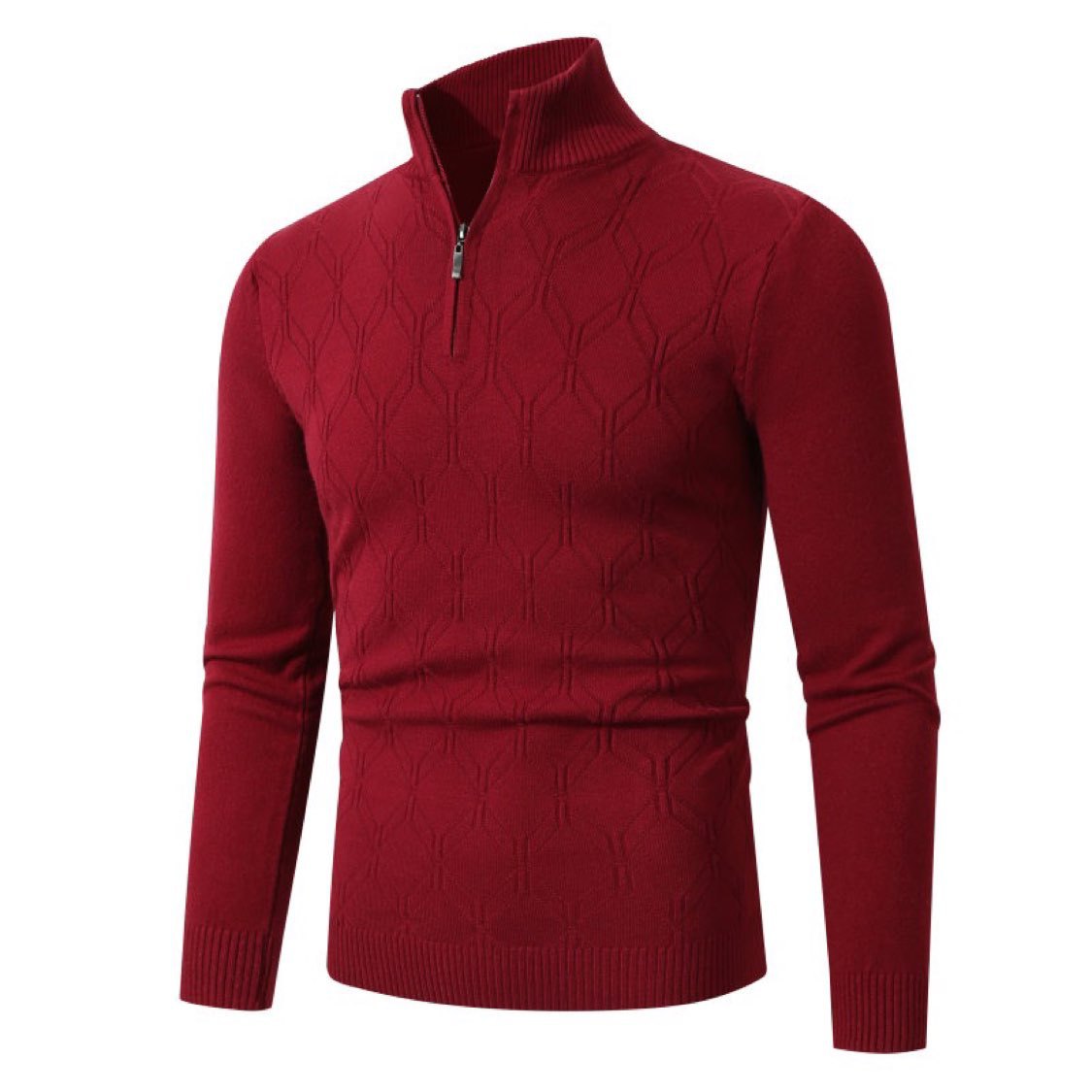 Herren Strickpullover Modern Struktur Muster Schmal