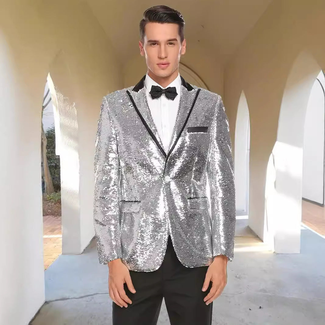 Herren Smoking Blazer Glitzernd Modern
