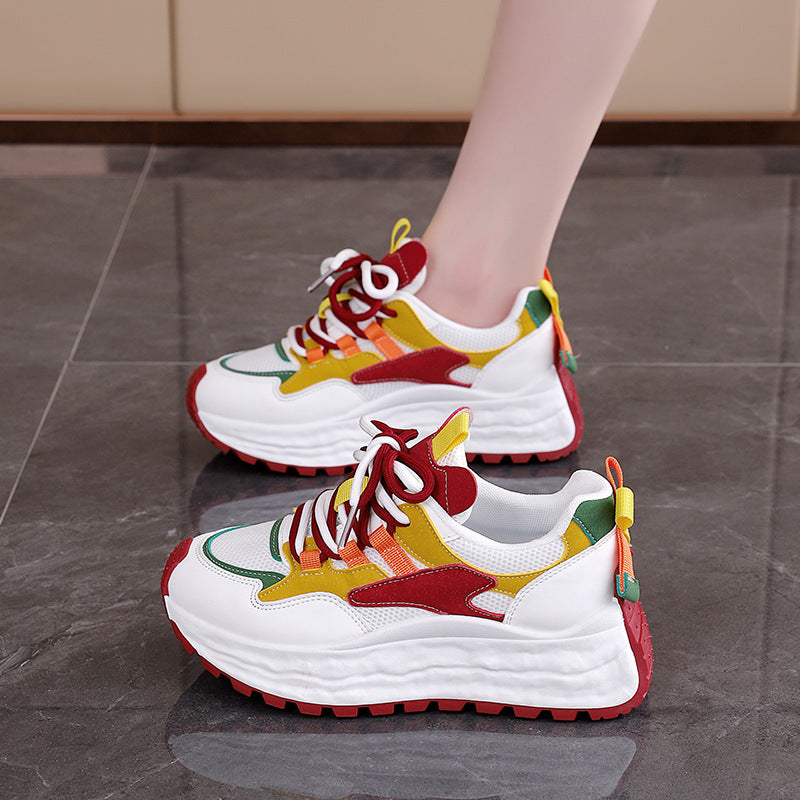 Damen Sneaker Sportlich Chunky Farbenfroh