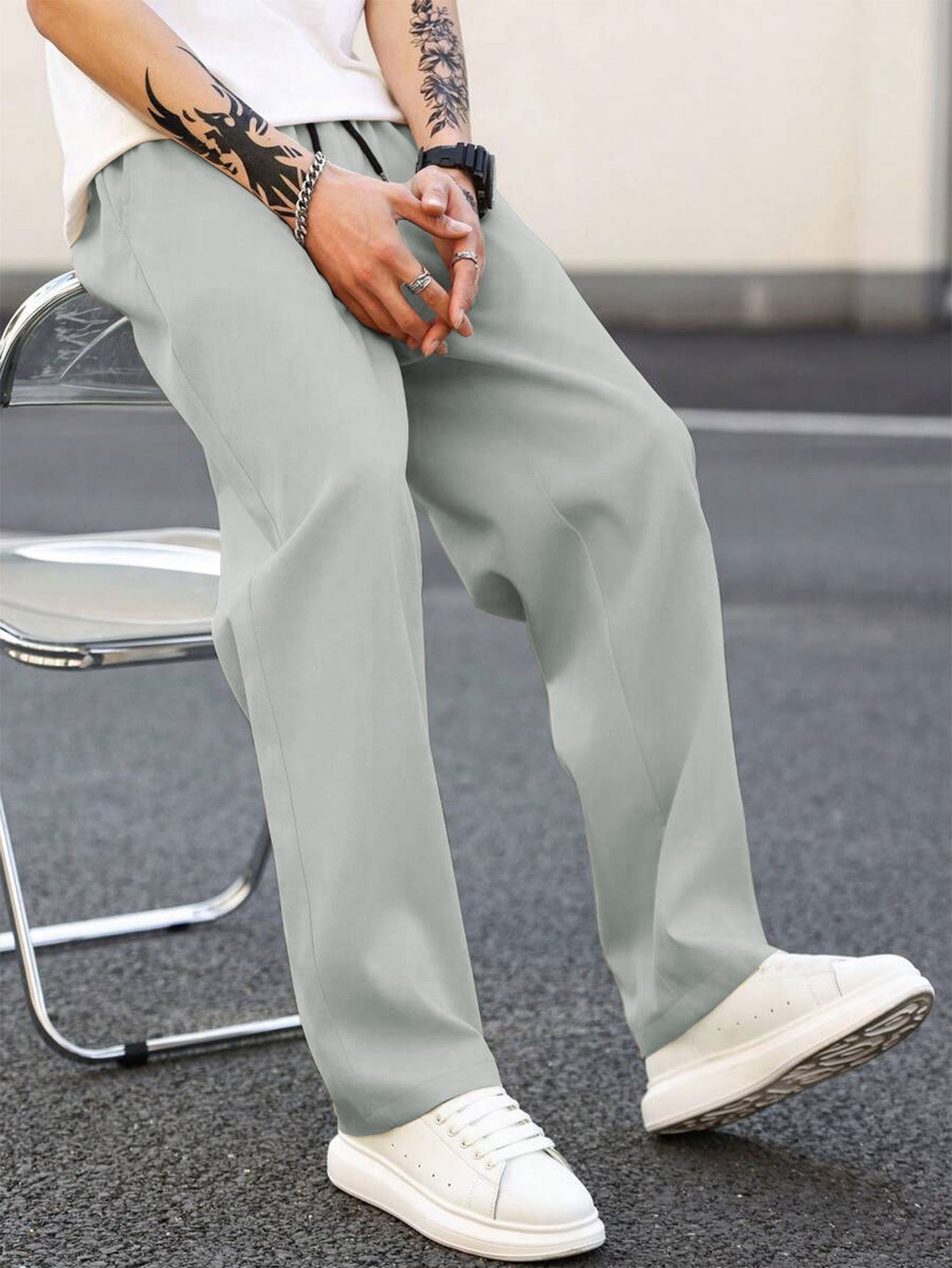 Bequeme Herren Chino Hosen Lockere Freizeithosen