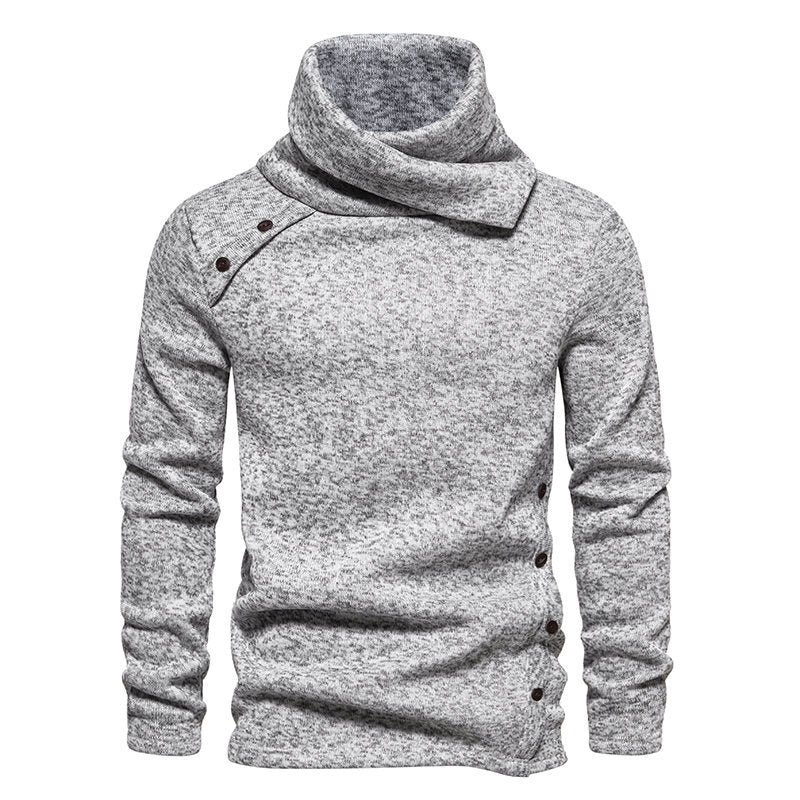 Modischer Herren Kapuzenpullover Asymmetrisch mit Knöpfen