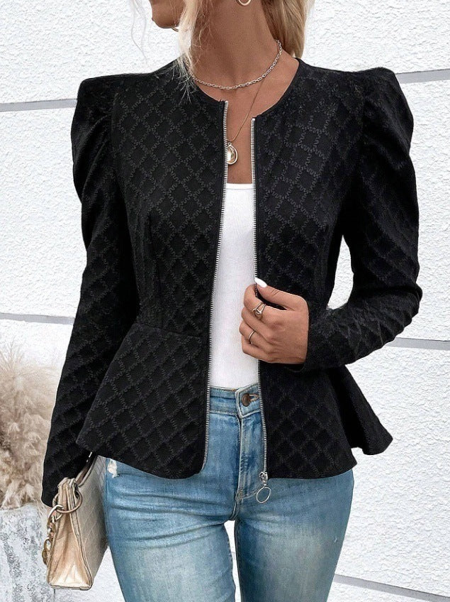 Damen Blazer Modern Puffärmel Elegant
