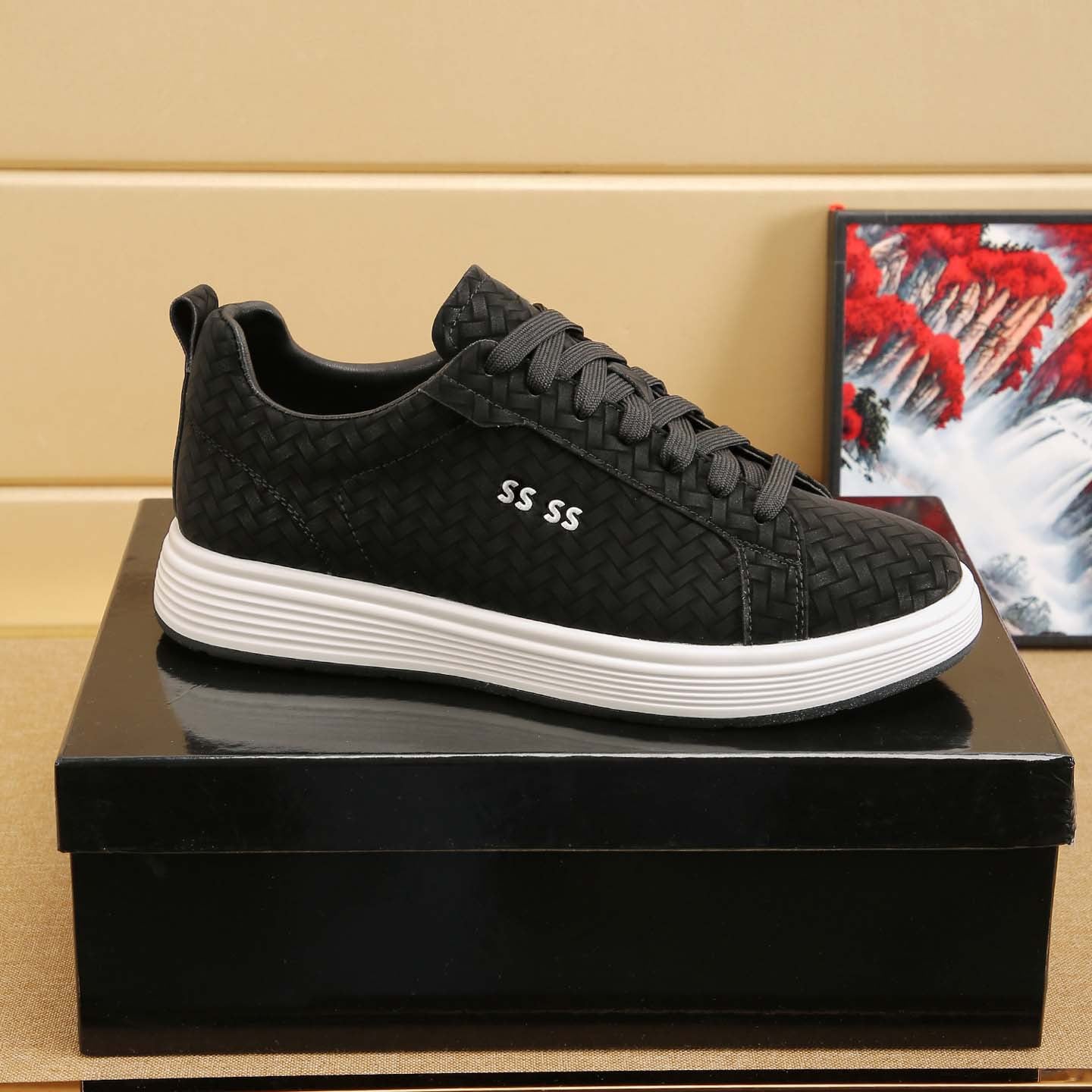 Damen Sneaker Geflochten Rutschfest Modern