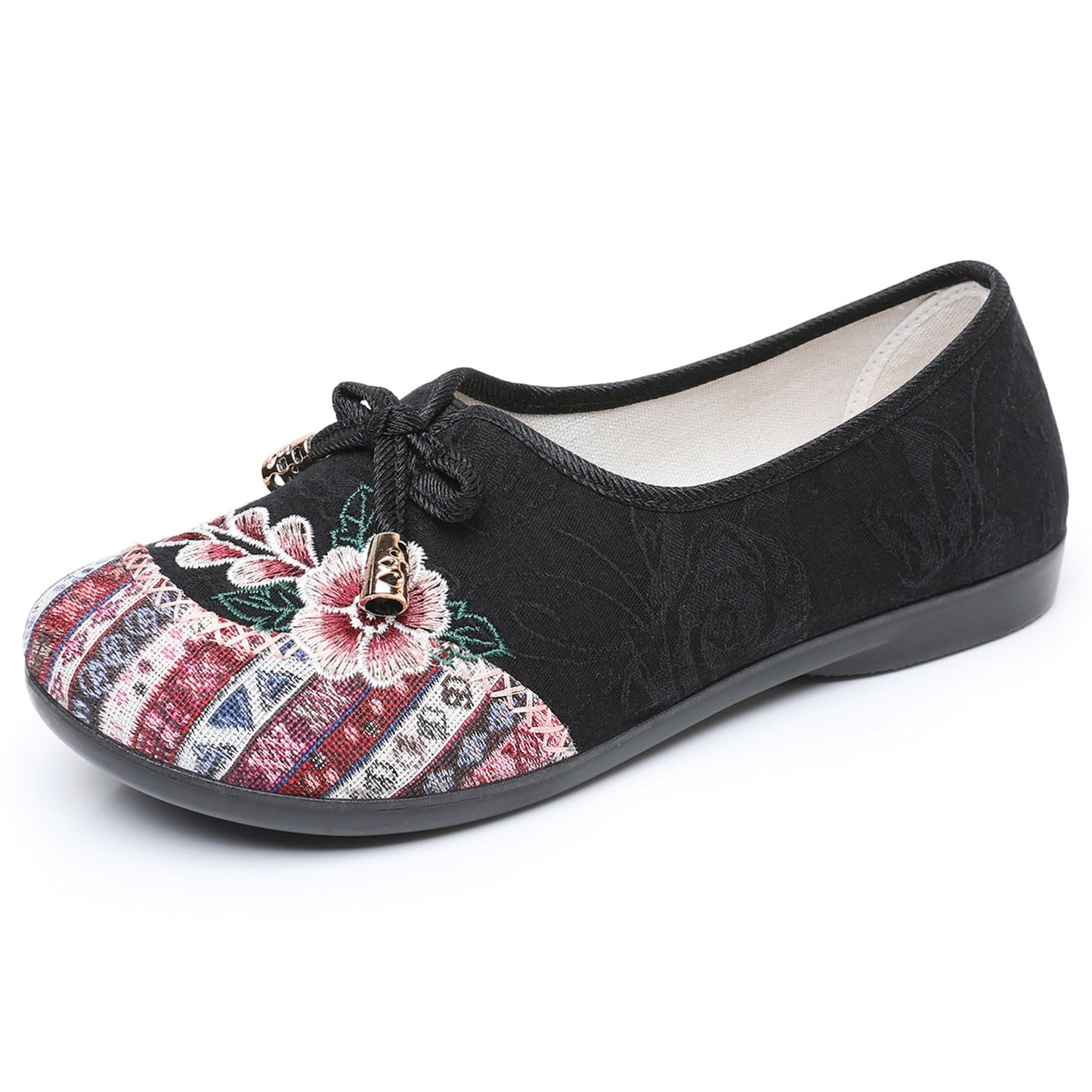 Damen Ballerinas Bequem Elastisch Floral