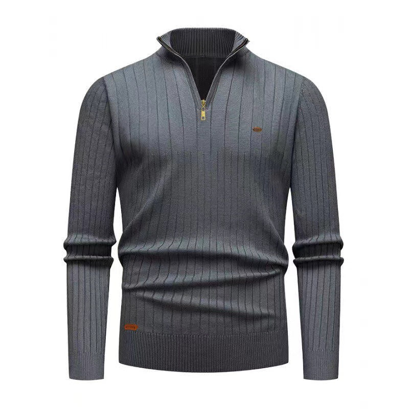 Herren Pullover Modern Rippenstruktur Reißverschluss