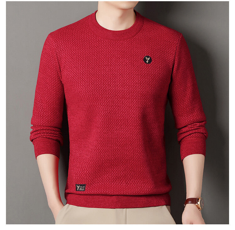 Herren Pullover Rundhals Strick Pullover Hochwertig Modern