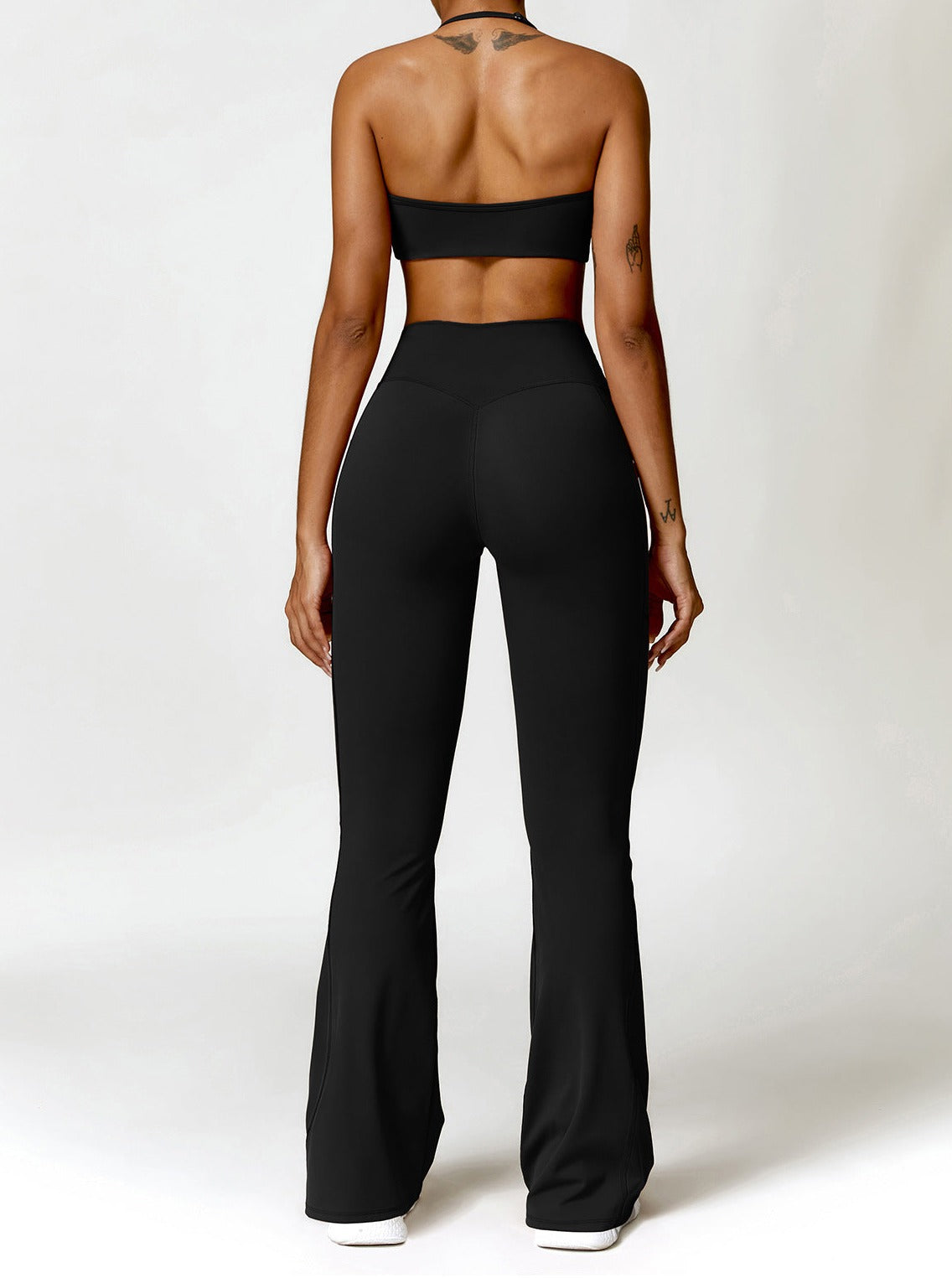 Hohe Taille Bootcut Leggings mit Taschen Damen