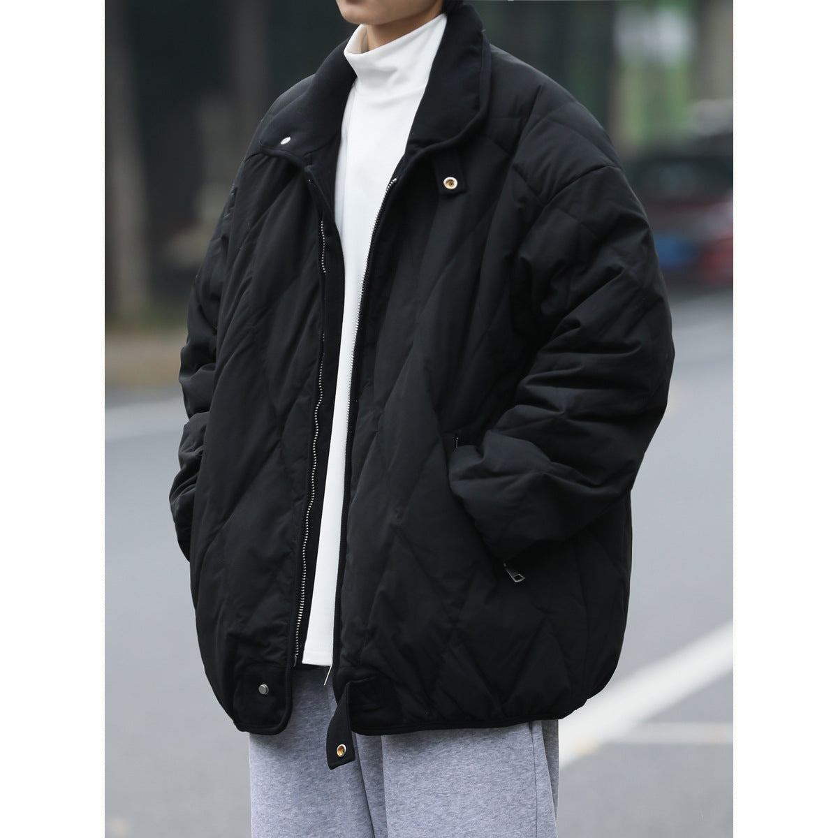 Damen Winterjacke Steppjacke Warm mit Kragen und Taschen