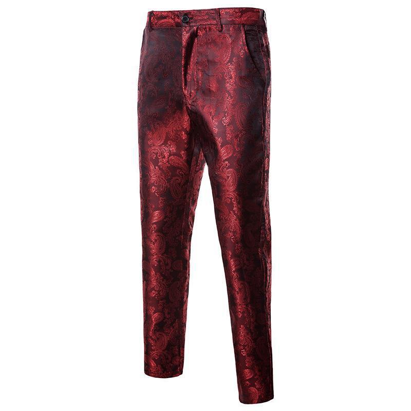 Herrenhose Paisley Muster Elegant Slim Fit