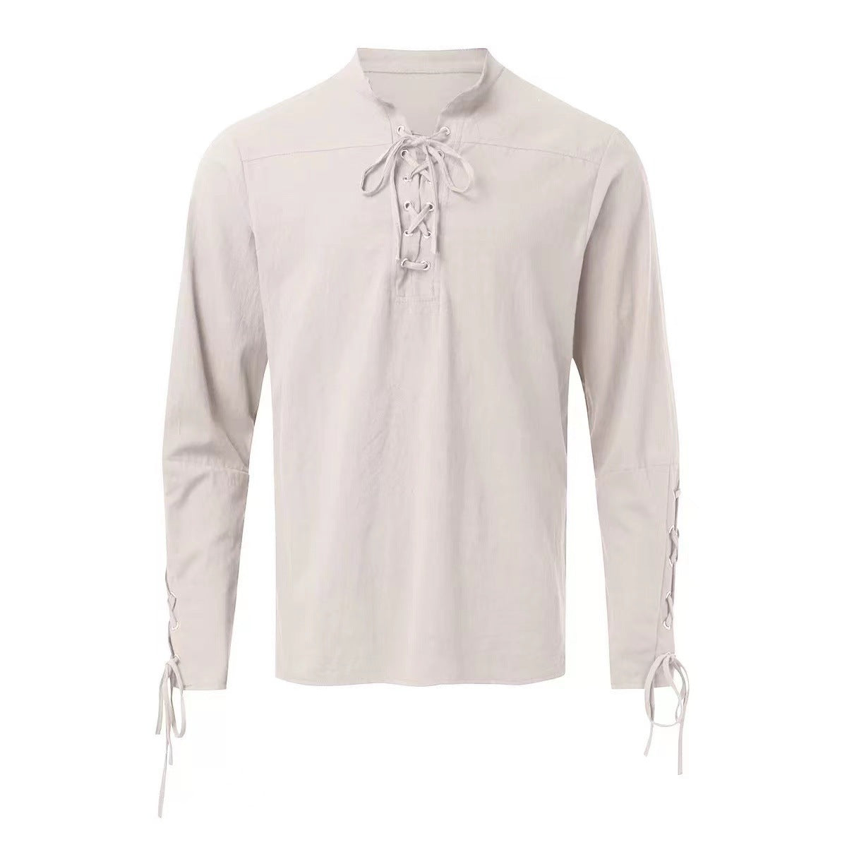Herren Langarmshirt Modern Schnürdesign Lässig
