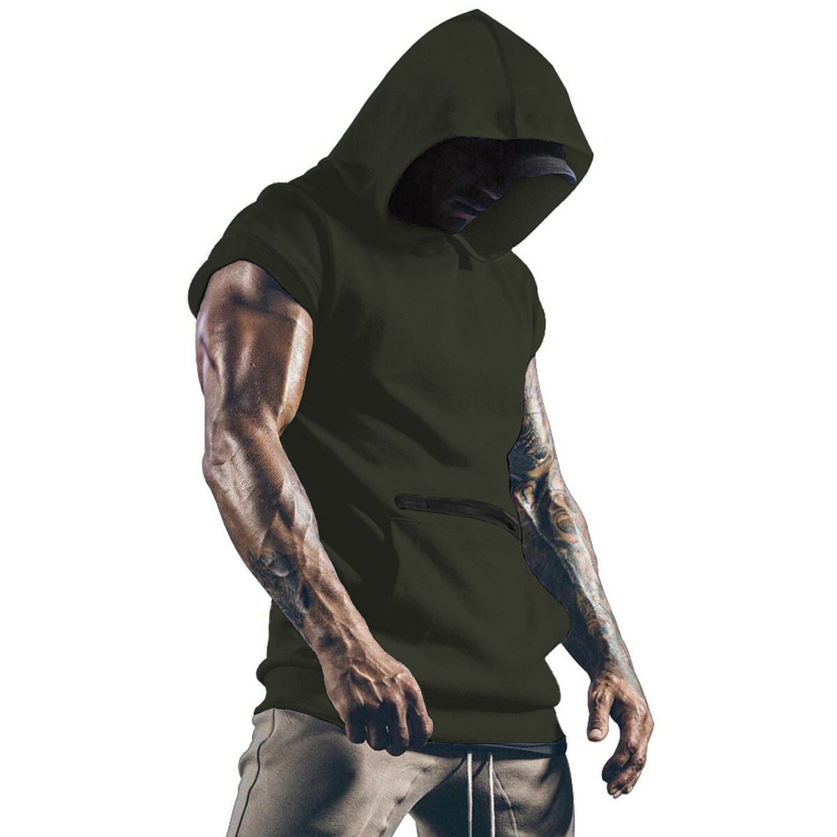 Herren Hoodie Sportlich Fit Muskelshirt Modern