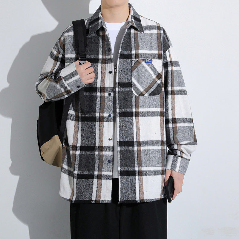 Herren Flanelljacke Karomuster Warm Modern