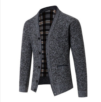 Herren Strickcardigan Karomuster Elegante Oberbekleidung