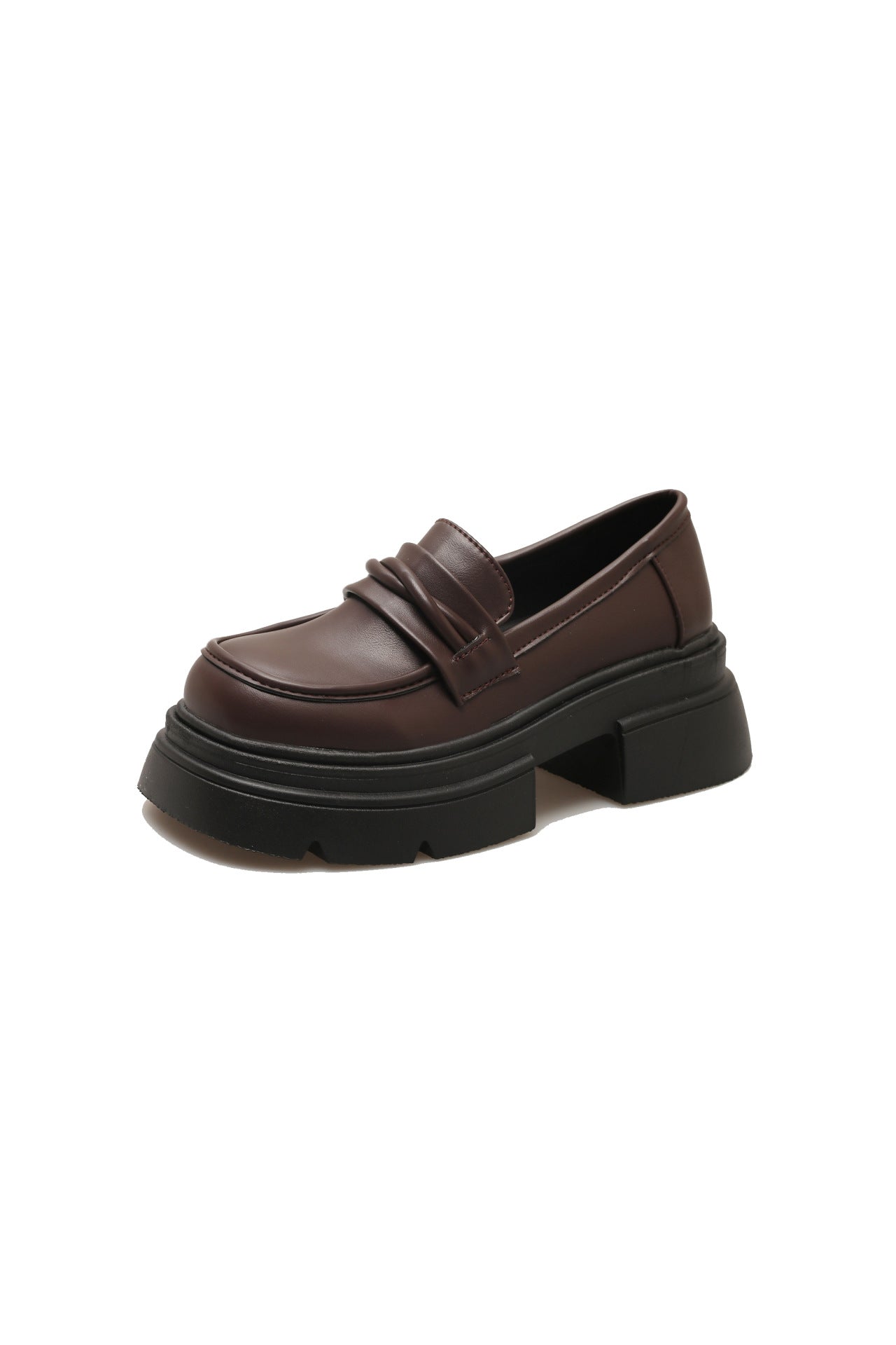 Damen Loafers Schuhe Glänzend Plateau Modisch