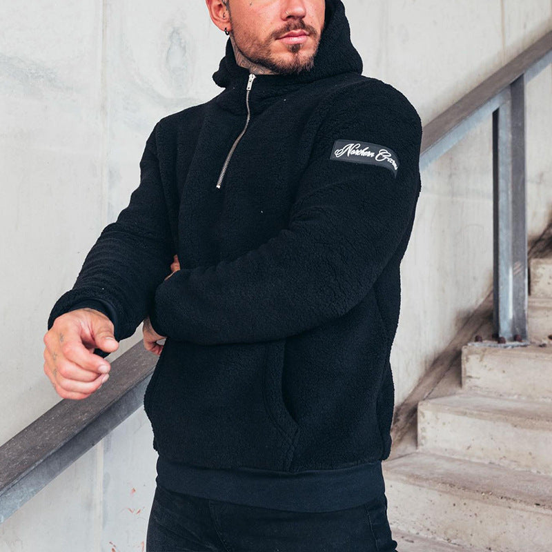 Herren Hoodie Fleece Kapuzenpullover mit Kängurutasche