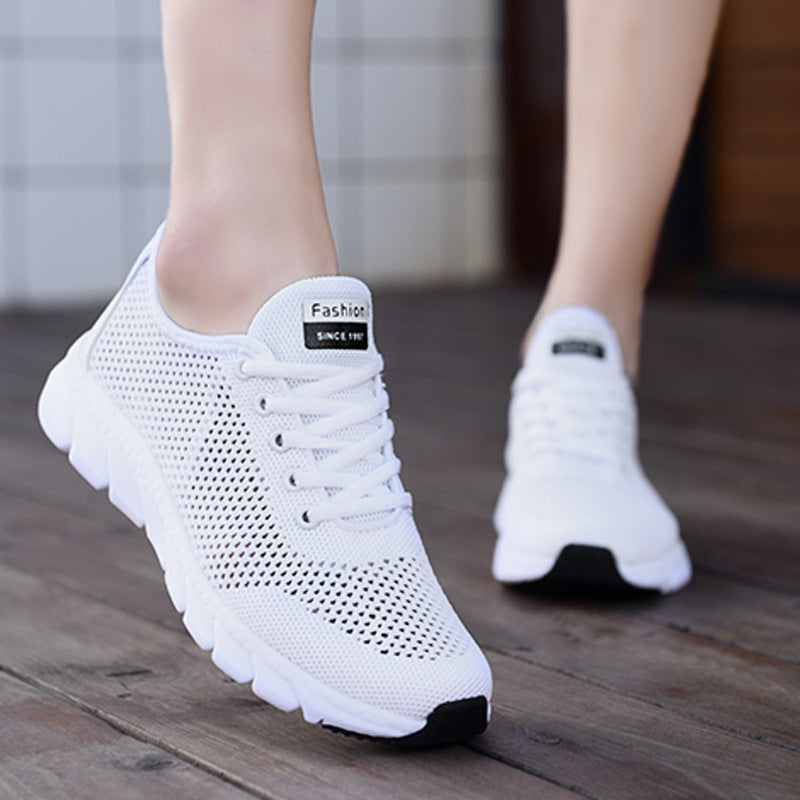 Damen Sneaker Sport Mesh Laufschuhe Schwarz