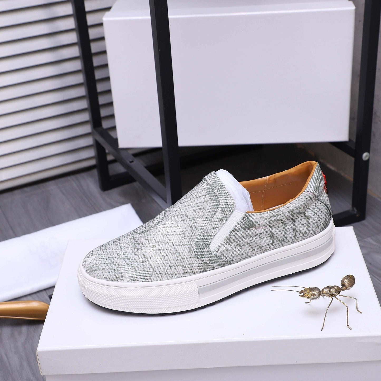 Damen Sneaker Slip-On Elastisch Atmungsaktiv Bequem