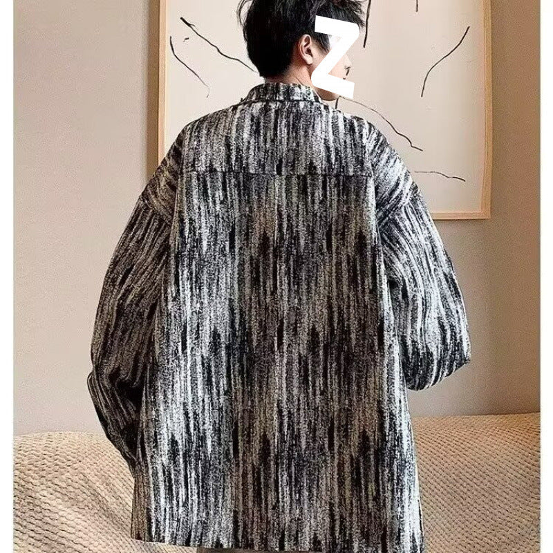 Herren Hemdjacke Modern Strukturiert Trendig