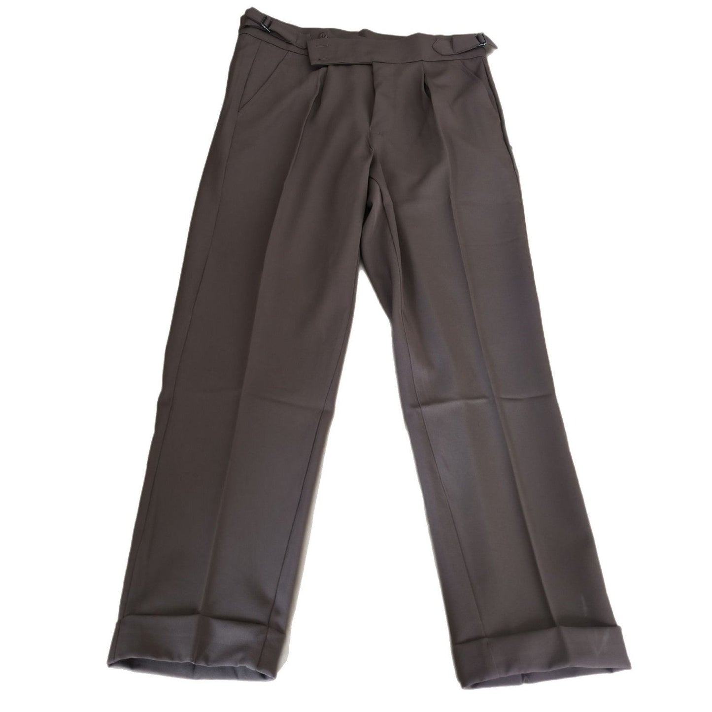 Herren Anzughose Elegant Hochtaillierter Bund Schmale Passform