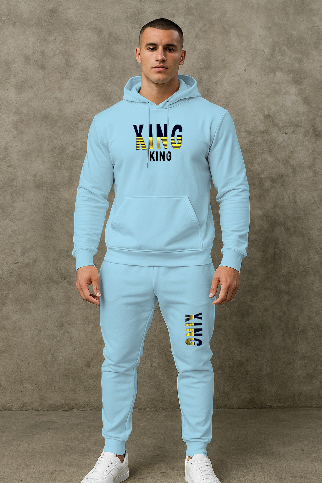 Herren Sportset Hoodie Jogginghose Set Sportlich Bequem