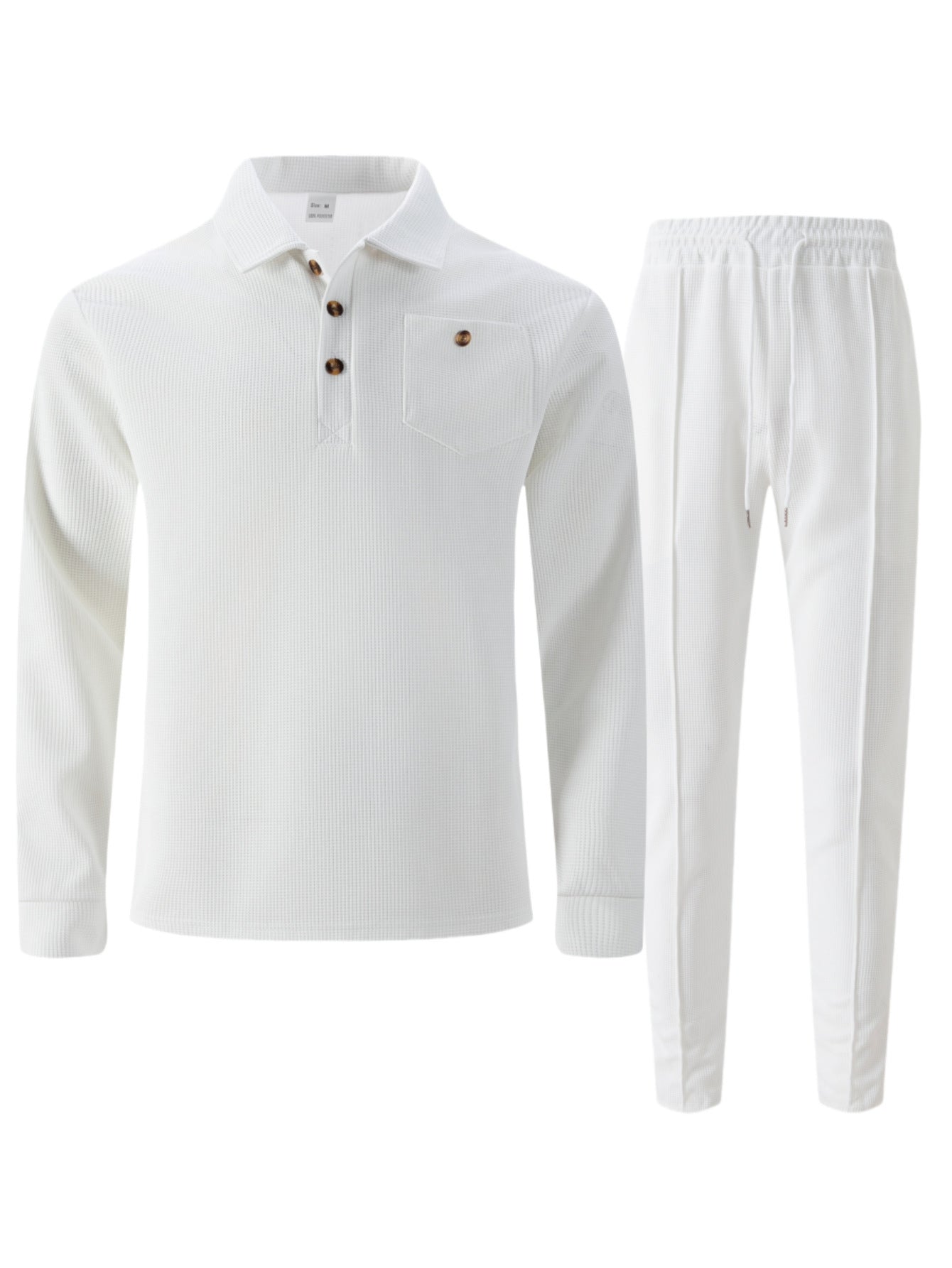 Herren Freizeitanzug Modern Strukturdesign Knopfleiste Casual
