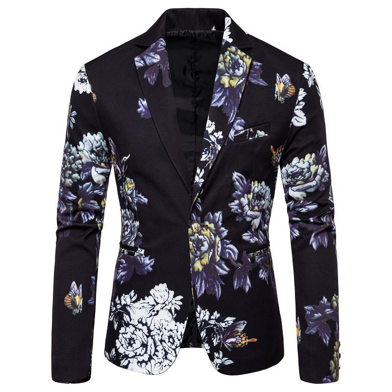 Herren Blazer Modern mit Floralmuster und Struktur