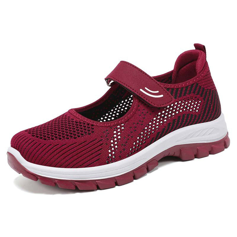 Ballerinas Damen Bequem Flexible Klettverschluss Komfort Schuhe