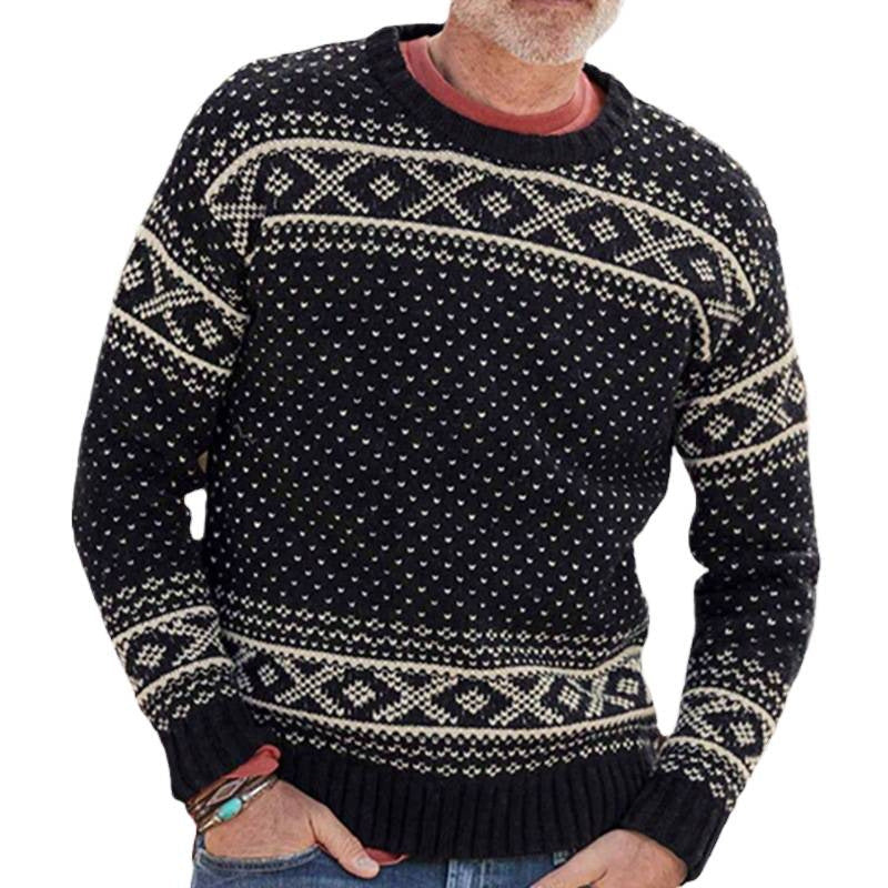 Herren Pullover Norweger Muster Klassisch Warm